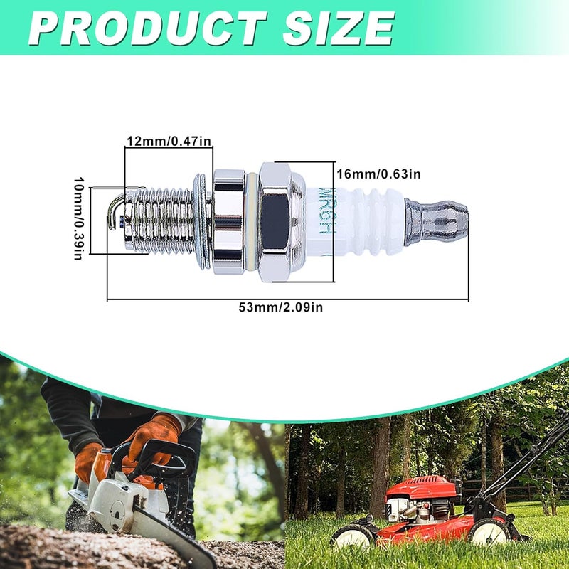 Adefol 12 Pack CMR6H Spark Plugs, Spark Plug for Stihl FS40 FS40C FS56 FS56RC FS90 FS90R FS100 FS110 HL90 HL110 HT100 KM90 Trimmer Weedeater BR500 BR550 BR600 Blower, CMR6H Spark Plug for NGK 3365 - Image 3